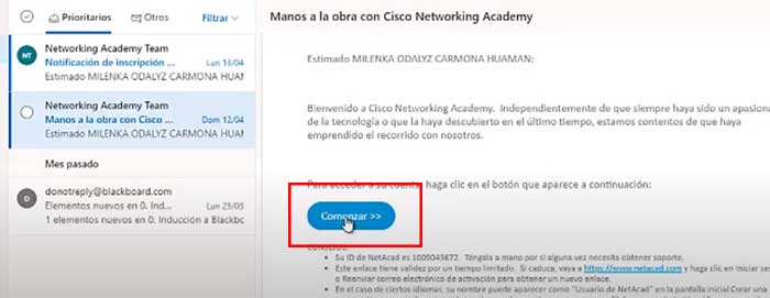 ingresar a cisco netacad por correo senati