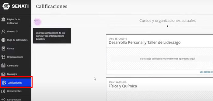 panel calificaciones blackboard senati